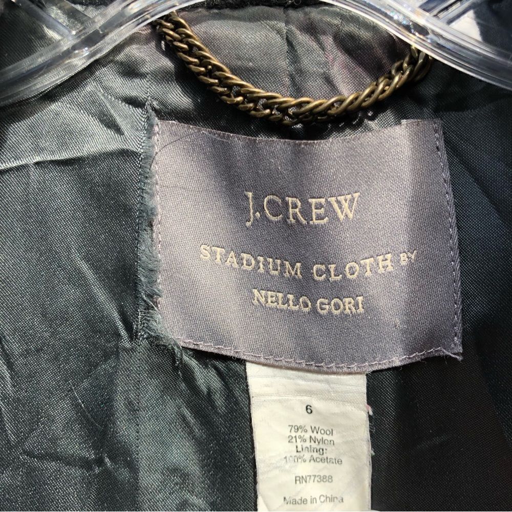 J. CREW Gray Wool Stadium Cloth Nello Gori Peacoat Jacket Blazer Double Breasted - Picture 6 of 8